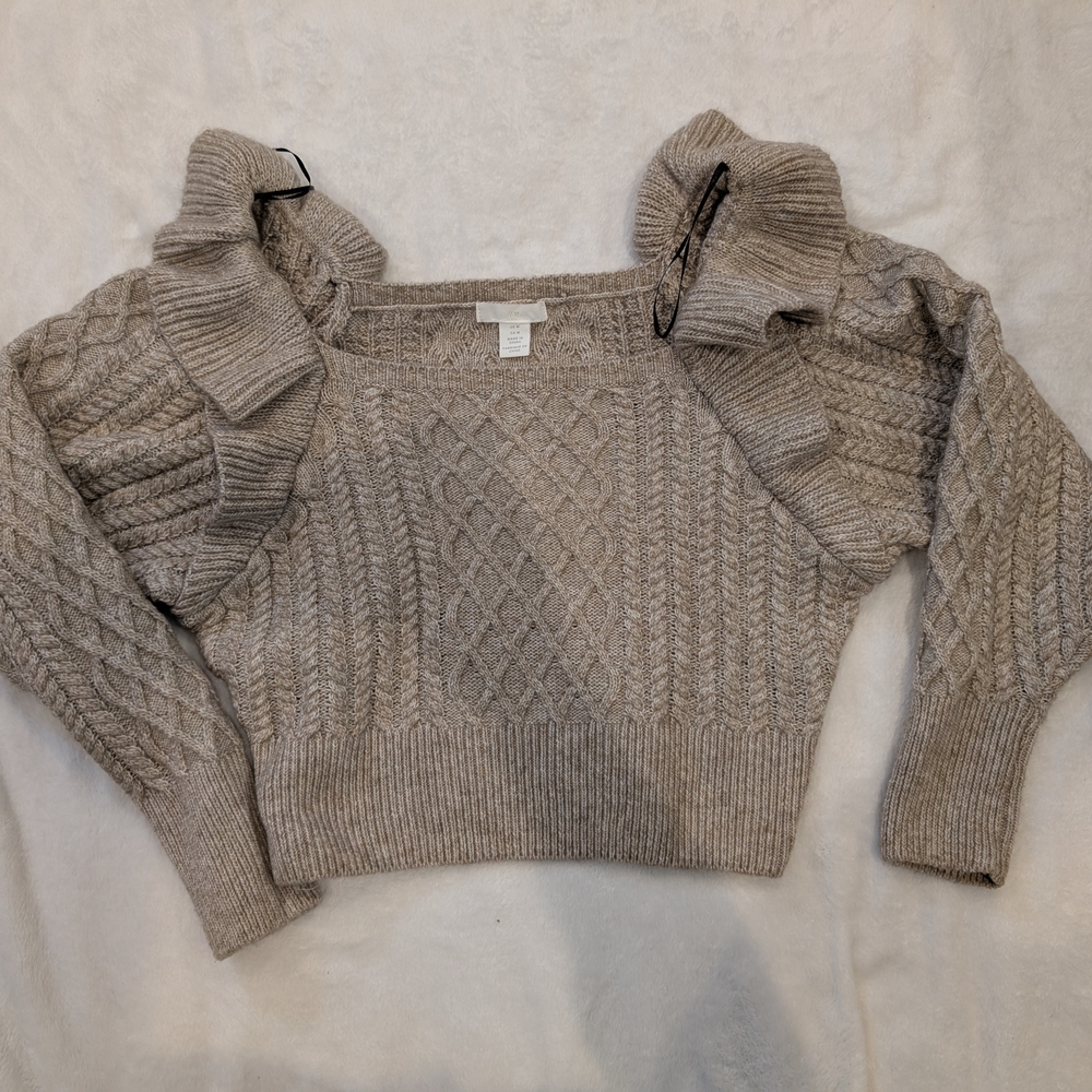H&M Beige Cable Knit Sweater